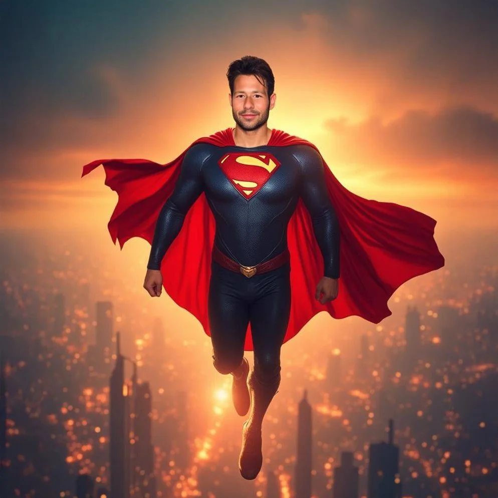 AI foto kaste - supervaroņu tēma